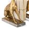 Norman Regency Antique Gold Leaf Resin Crystal Base Dog Bookends