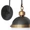 Otis Industrial Black Steel Natural Brass Accent Armed Sconce