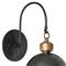 Otis Industrial Black Steel Natural Brass Accent Armed Sconce