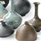 Porcelain Natural Brown Ceramic Bud Vase -Set of 8