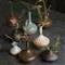 Porcelain Natural Brown Ceramic Bud Vase -Set of 8