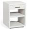 Livia Modern Classic Natural White Wood Linen Textured Nightstand - Small