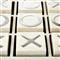 Lissa Modern Classic White Wood Silver Iron Tic-Tac-Toe Sculpture Game