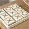 Lissa Modern Classic White Wood Silver Iron Tic-Tac-Toe Sculpture Game