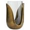 Sonia Modern Classic Antique Brass Glass Vases - Set of 2