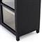 Clarence Rustic Lodge Matte Black Oak Wood Clear Glass 3 Door Sideboard