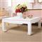 Bethany Vanilla Lacquered Linen Chow Feet Square Coffee Table