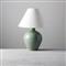 Simon Pearce Belmont Modern Empire Shade Crackle Celadon Pottery Table Lamp