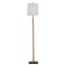 Hawthorne Modern Classic White Linen Antique Brass Iron Floor Lamp
