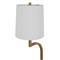 Hawthorne Modern Classic White Linen Antique Brass Iron Floor Lamp
