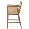 Annette Coastal Beach White Performance Natural Woven Cane Brown Wood Arm Counter Stool