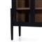 Ivan Mid Century Clear Glass Black Solid Oak Wood 2 Door Arched Display Case
