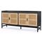 Corazon Global Bazaar Woven Natural Cane Black Wash Mango Wood Sideboard