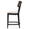Tina Modern Cream Performance Upholstered Woven Cane Black Wood Counter Stool