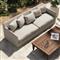 Cassandra Modern Classic Light Grey Slipcovered Outdoor Sofa - 92&quot;W