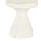 Serenity Industrial Loft Textured White Concrete Round Outdoor Pedestal End Table