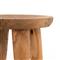 Zada Global Bazaar Natural Teak Wood Round Outdoor Side End Table