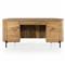Khalil Modern Classic Brown Guanacaste Wood Executive Desk
