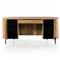 Khalil Modern Classic Brown Guanacaste Wood Executive Desk