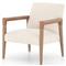 Jolie Modern Classic Cream Upholstered Brown Wood Living Room Arm Chair