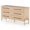 Matthew 6 Drawer Modern Classic Brown Wood Dresser