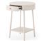 Tyra Hollywood Regency White Wood 1 Drawer Nightstand