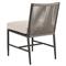 Aurora Mid Century Grey Aluminum Sunbrella Outdoor Dining Side Chair