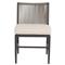 Aurora Mid Century Grey Aluminum Sunbrella Outdoor Dining Side Chair