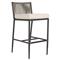 Aurora Mid Century Ash Cushion Graphite Aluminum Outdoor Counter Stool