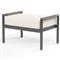 Aurora Mid Century Grey Aluminum White Sunbrella Outdoor Ottoman