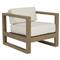 Amina Coastal Natural Teak White Sunbrella Outdoor Lounge Chair