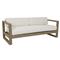 Amina Coastal Natural Teak White Sunbrella Outdoor Sofa - 90&quot;W