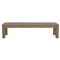 Amina Coastal Natural Teak White Sunbrella Outdoor Dining Bench