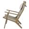Amina Coastal Natural Teak Grey Woven High Back Outdoor Lounge Chair