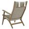 Amina Coastal Natural Teak Grey Woven High Back Outdoor Lounge Chair