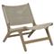 Amina Coastal Natural Teak Grey Woven Wicker Outdoor Accent Chair