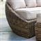 Aria Coastal Beige Sunbrella Brown Aluminum Round Outdoor Daybed