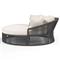 Mateo Coastal Sunbrella Charcoal Grey Woven Round Outdoor Daybed