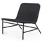 Ruben Coastal Beach Dark Grey Rope Black Aluminum Outdoor Lounge Side Chair