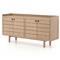 Yulla Rustic Lodge Brown Solid Teak Wood 4 Door Outdoor Sideboard