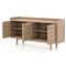 Yulla Rustic Lodge Brown Solid Teak Wood 4 Door Outdoor Sideboard