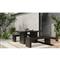 Leilani Industrial Loft Black Concrete Outdoor Bench