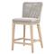 Kailey Coastal Taupe Woven Rope Grey Teak Outdoor Counter Stool