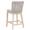 Kailey Coastal Taupe Woven Rope Grey Teak Outdoor Counter Stool
