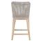Kailey Coastal Taupe Woven Rope Grey Teak Outdoor Counter Stool