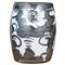 Beck Modern Black Porcelain Twisted Flower Outdoor Garden Stool