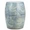 Beck Modern Blue and White Porcelain Twisted Flower Outdoor Garden Stool