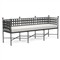 Aurore French White Canvas Cushion Metal Outdoor Garden Bench