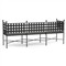 Aurore French White Canvas Cushion Metal Outdoor Garden Bench