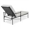 Aurore Cream Cushion Black Welt Metal Outdoor Chaise Lounge